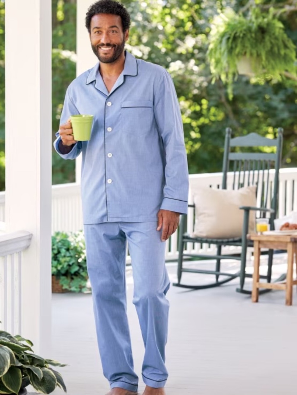 the vermont country store Men's True Blue Cotton Pajama Set large